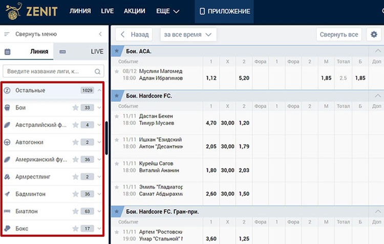 Остальные дисциплины