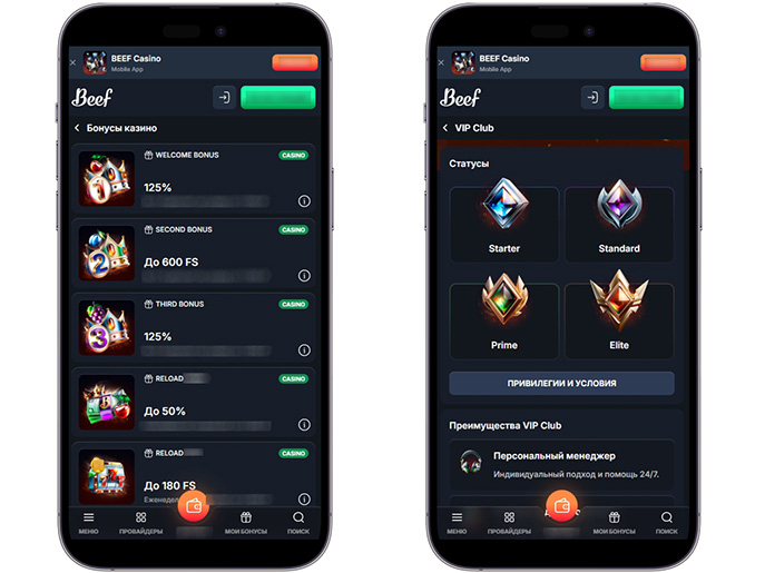 Акции и статусы в программе лояльности