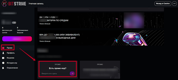 Раздел с промопредложениями
