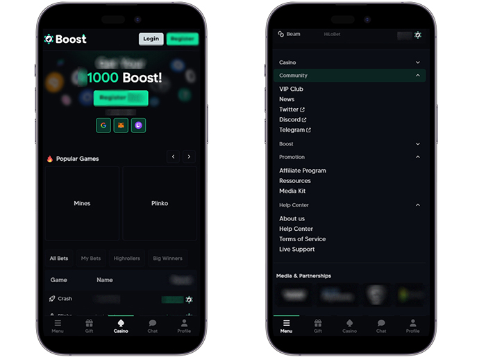 Интерфейс сайта оператора для телефонов