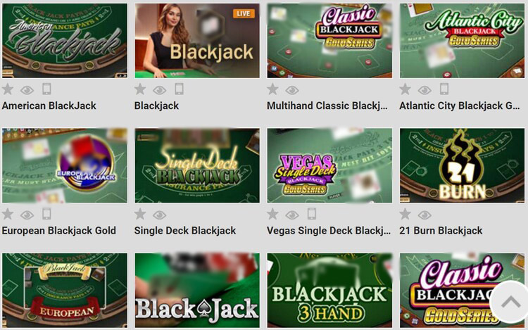 Более 20 версий блэкджека