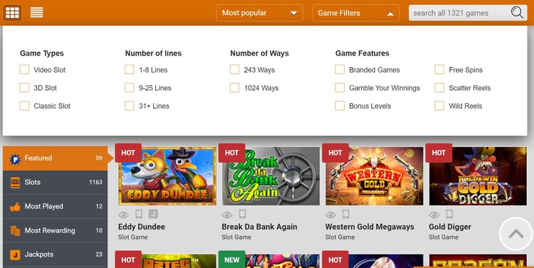 Фильтры для слотов