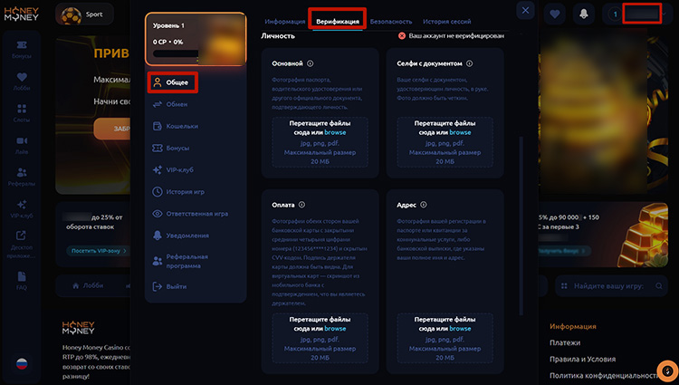 Раздел верификации