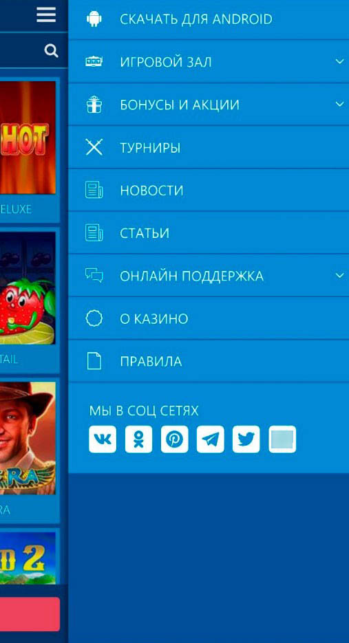 Скачать приложение можно через меню