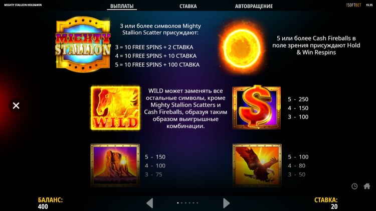 Таблица выплат