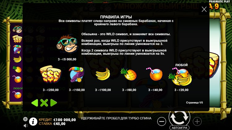 Выплаты в слоте