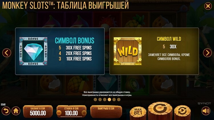 Игровые символы слота