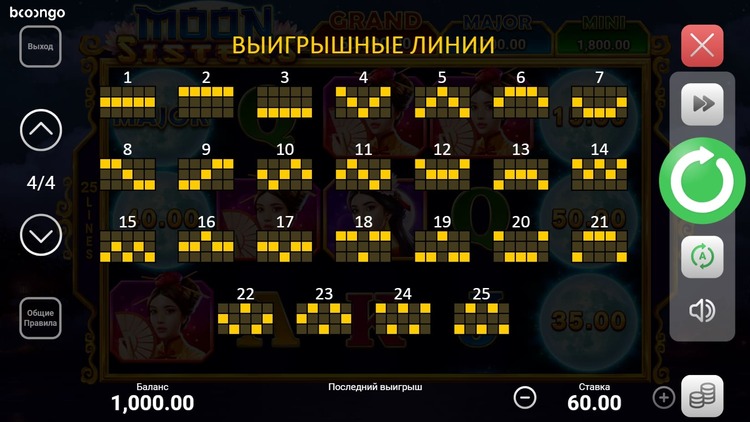 Линии выплат