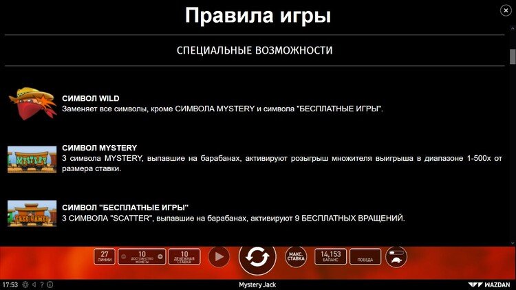 Игровые символы слота