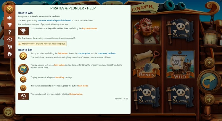 Настройки слота