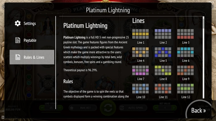 Линии выплат