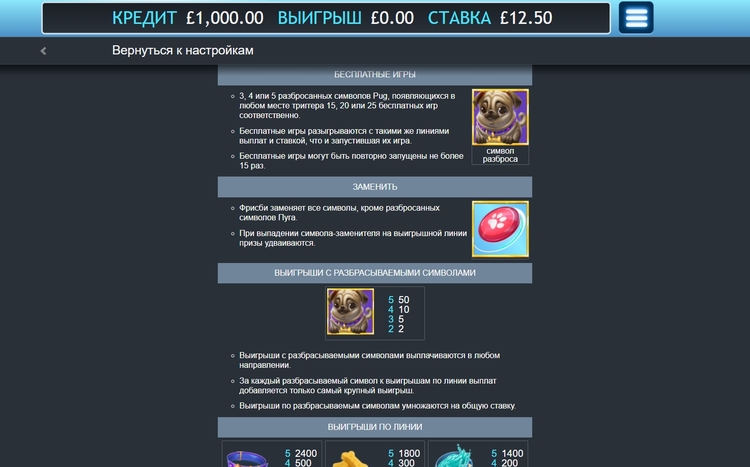 Игровые символы слота