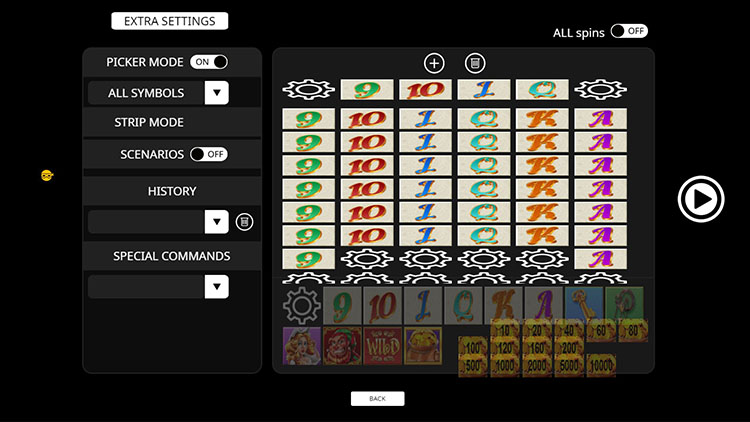 Настройки игрового автомата