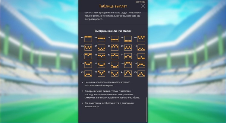 Линии выплат