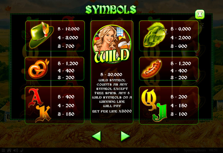 Таблица выплат