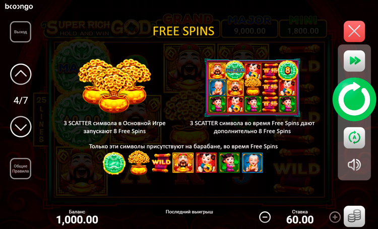 Бесплатные вращения