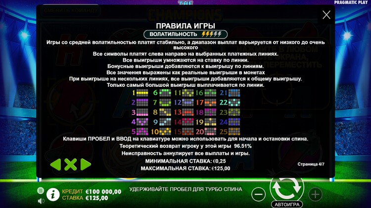 Линии ставок