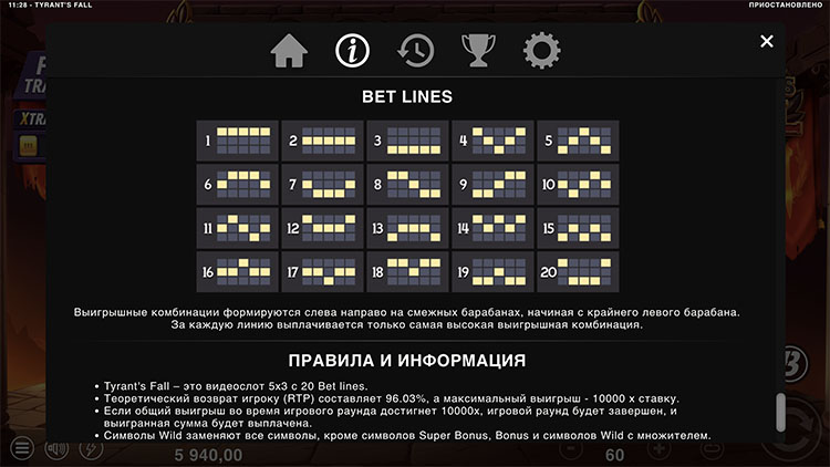 Линии выплат