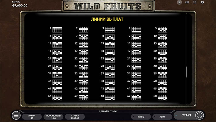 Линии выплат