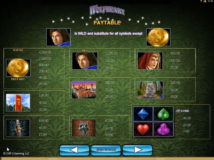 Таблица выплат