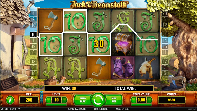Выигрыш в слоте Jack and the Beanstalk
