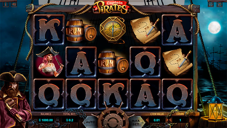Геймплей автомата Captain Pirates