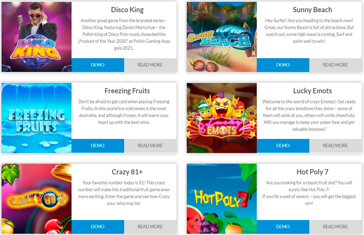 Слоты на сайте