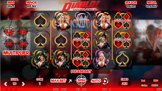 Геймплей слота Codename Diablo Suitmaker