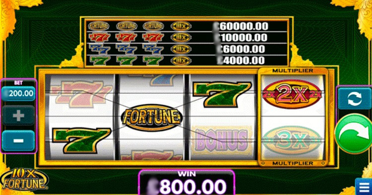 Выигрыш в слоте 10x Fortune
