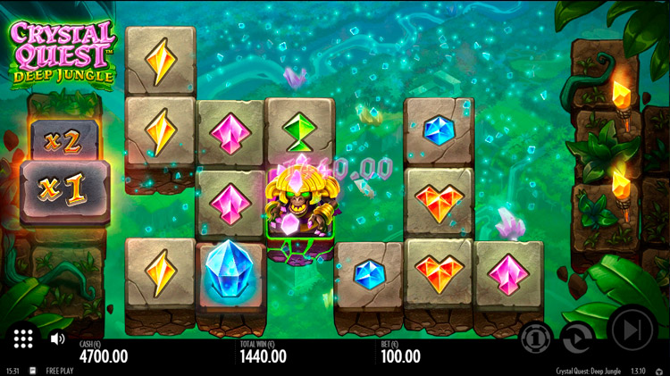 Выигрыш в автомате Crystal Quest: Deep Jungle