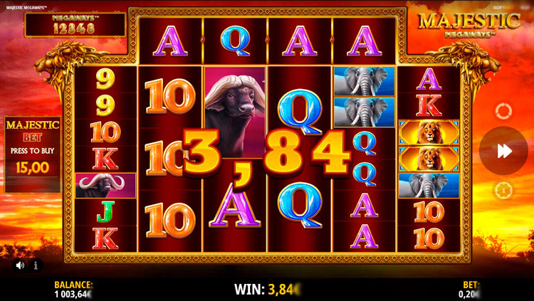 Выигрыш в слоте Majestic Megaways