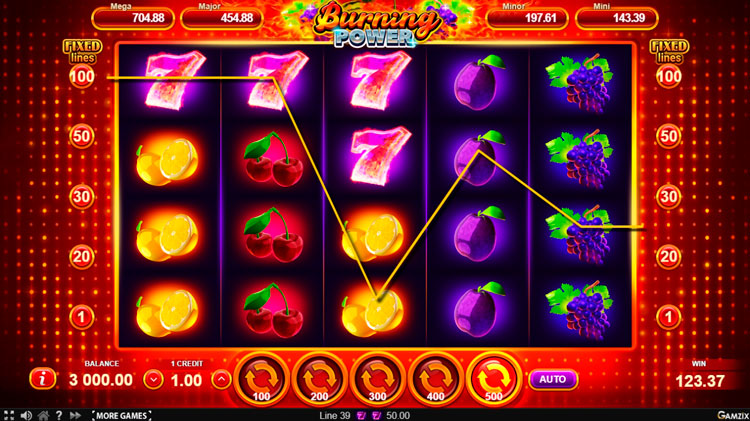 Выигрыш в автомате Burning Power