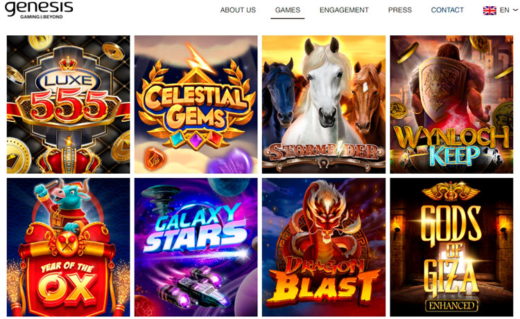 Слоты на сайте Genesis