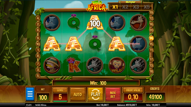 Выигрыш в слоте Wild Africa