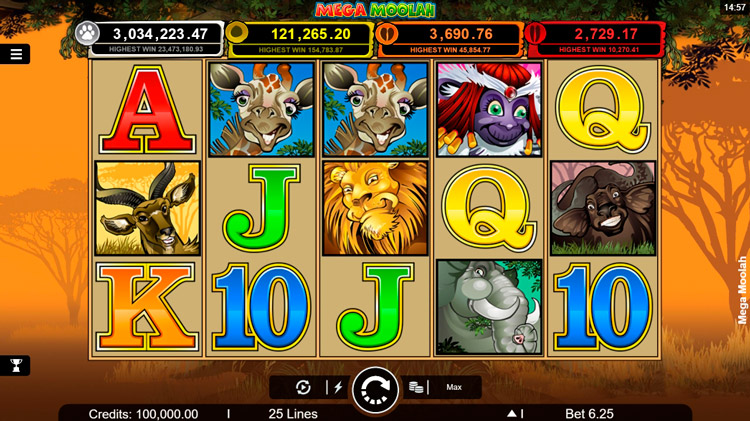 Заставка слота Mega Moolah