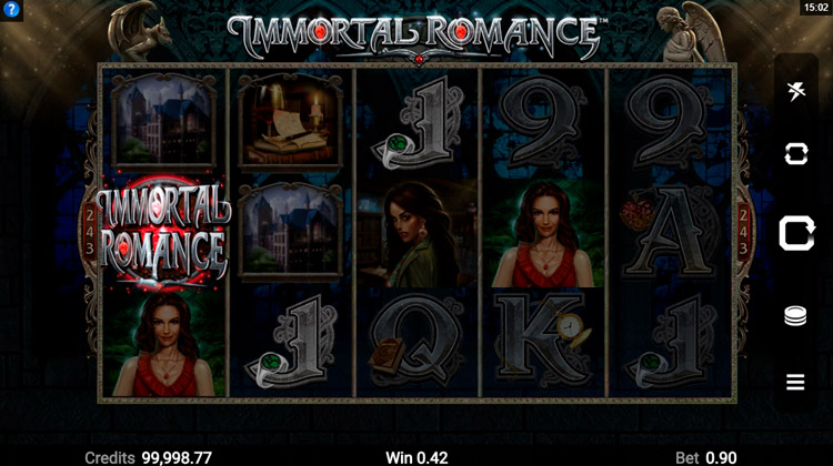 Выигрыш в слоте Immortal Romance