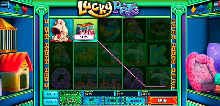 Выигрыш в слоте Lucky Pets