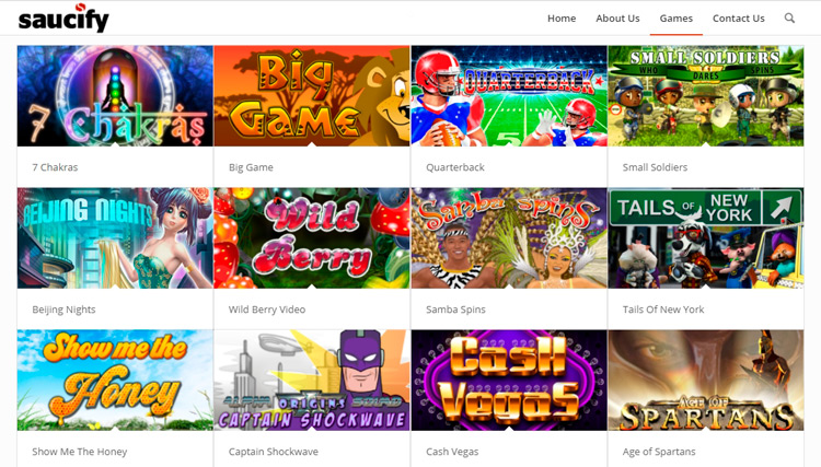 Слоты на сайте Saucify